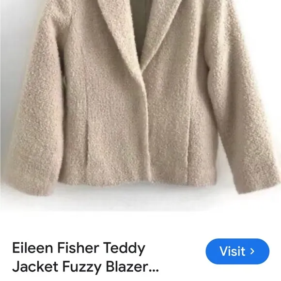 Eileen Fisher Cream Teddy Jacket
