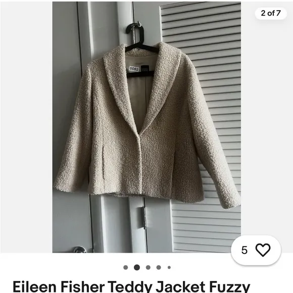 Eileen Fisher Cream Teddy Jacket