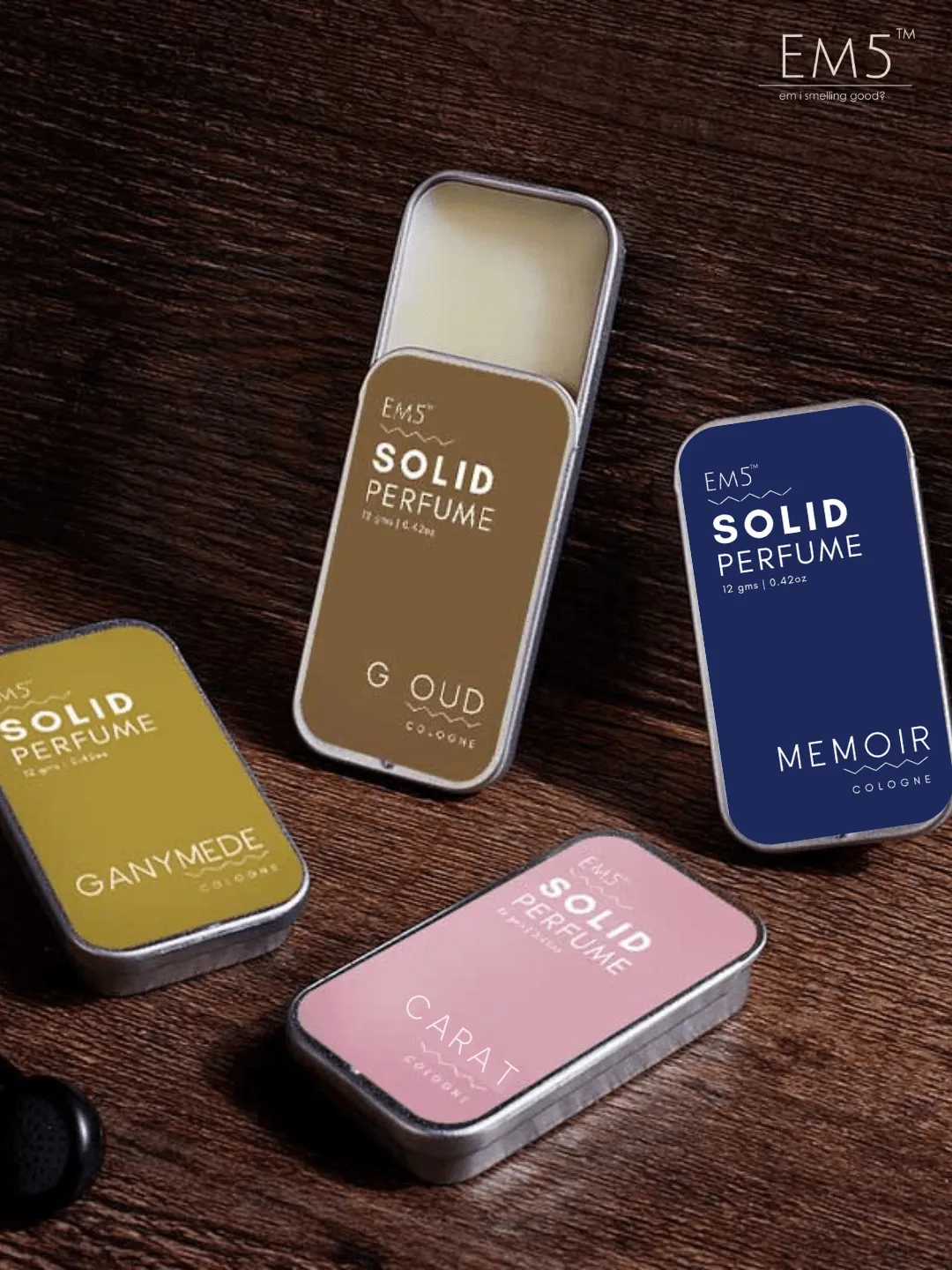 EM5™ UNISEX Set of 4 Solid Perfumes for Men & Women | Strong and lasting fragrance | With the Goodness of Beeswax   Shea Butter