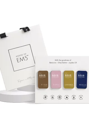 EM5™ UNISEX Set of 4 Solid Perfumes for Men & Women | Strong and lasting fragrance | With the Goodness of Beeswax   Shea Butter