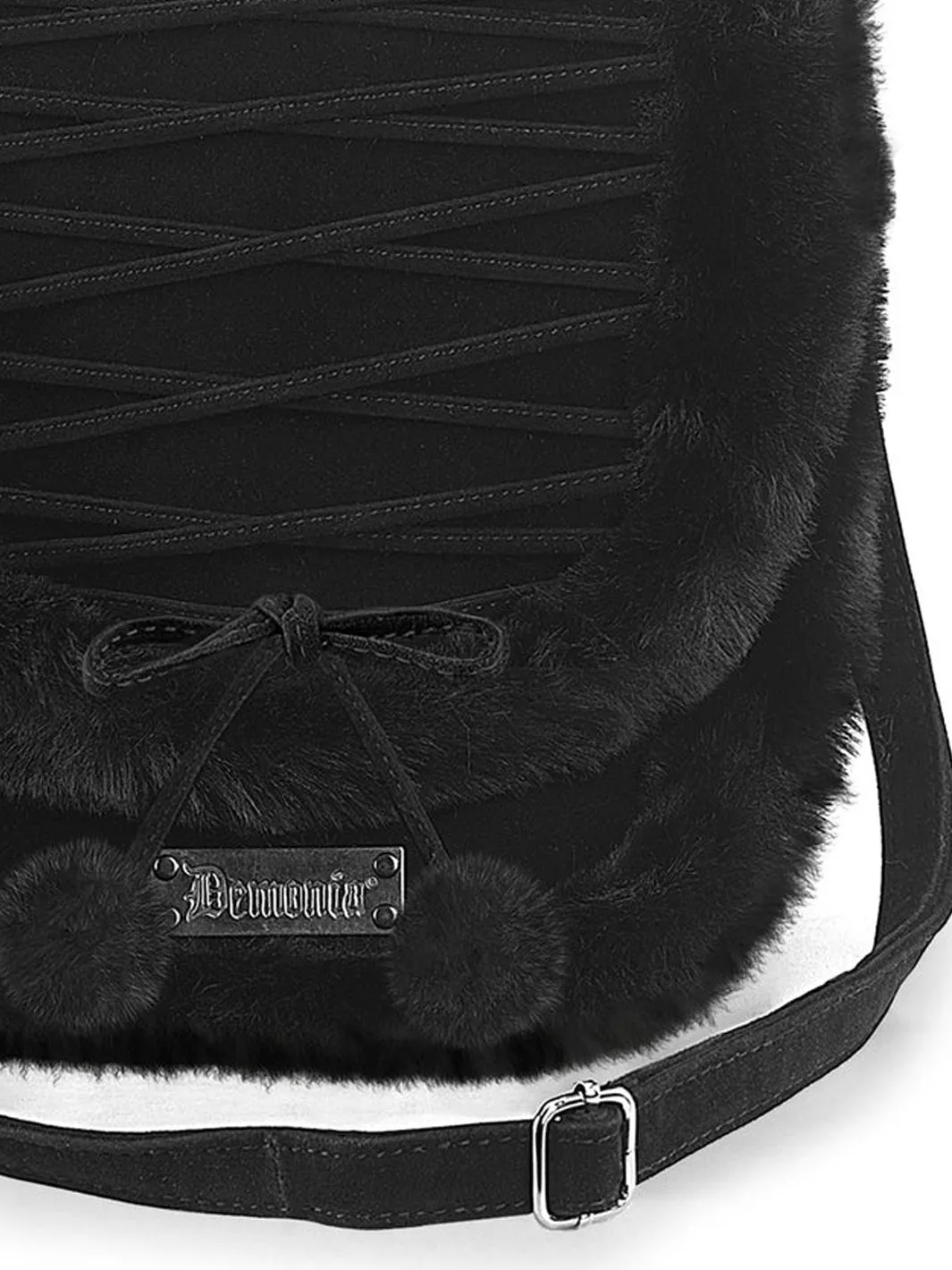 FAUX SUEDE & FUR CROSS BODY BAG - BLACK ✰ PRE ORDER ✰