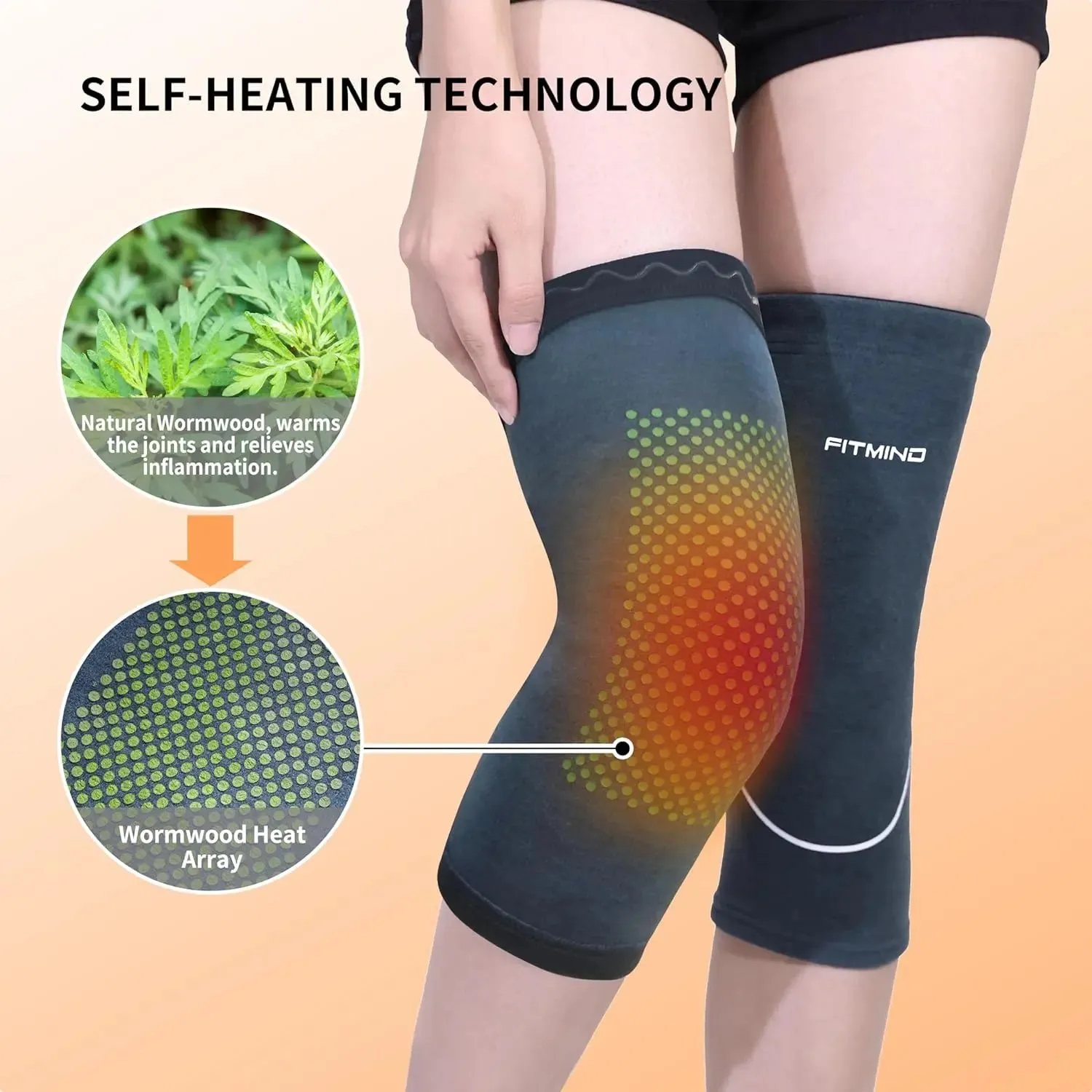 FITMIND Knee Warmer, Elastic Wool Knee Sleeve