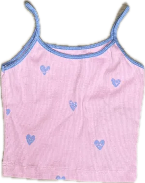 Flowers By Zoe- Blue Heart Pink Tank