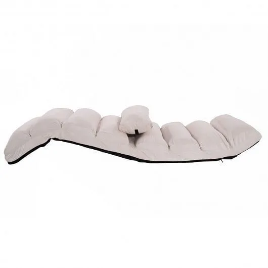 Folding Lazy Sofa Chair Stylish Sofa Couch Beds Lounge Chair W/Pillow-Beige - Co