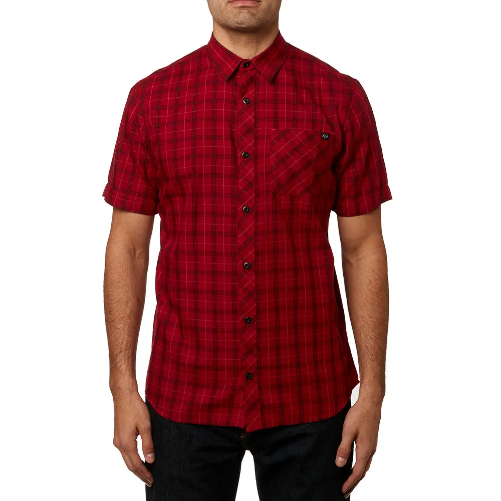 Fox Overload Ss Woven Shirt - Cardinal