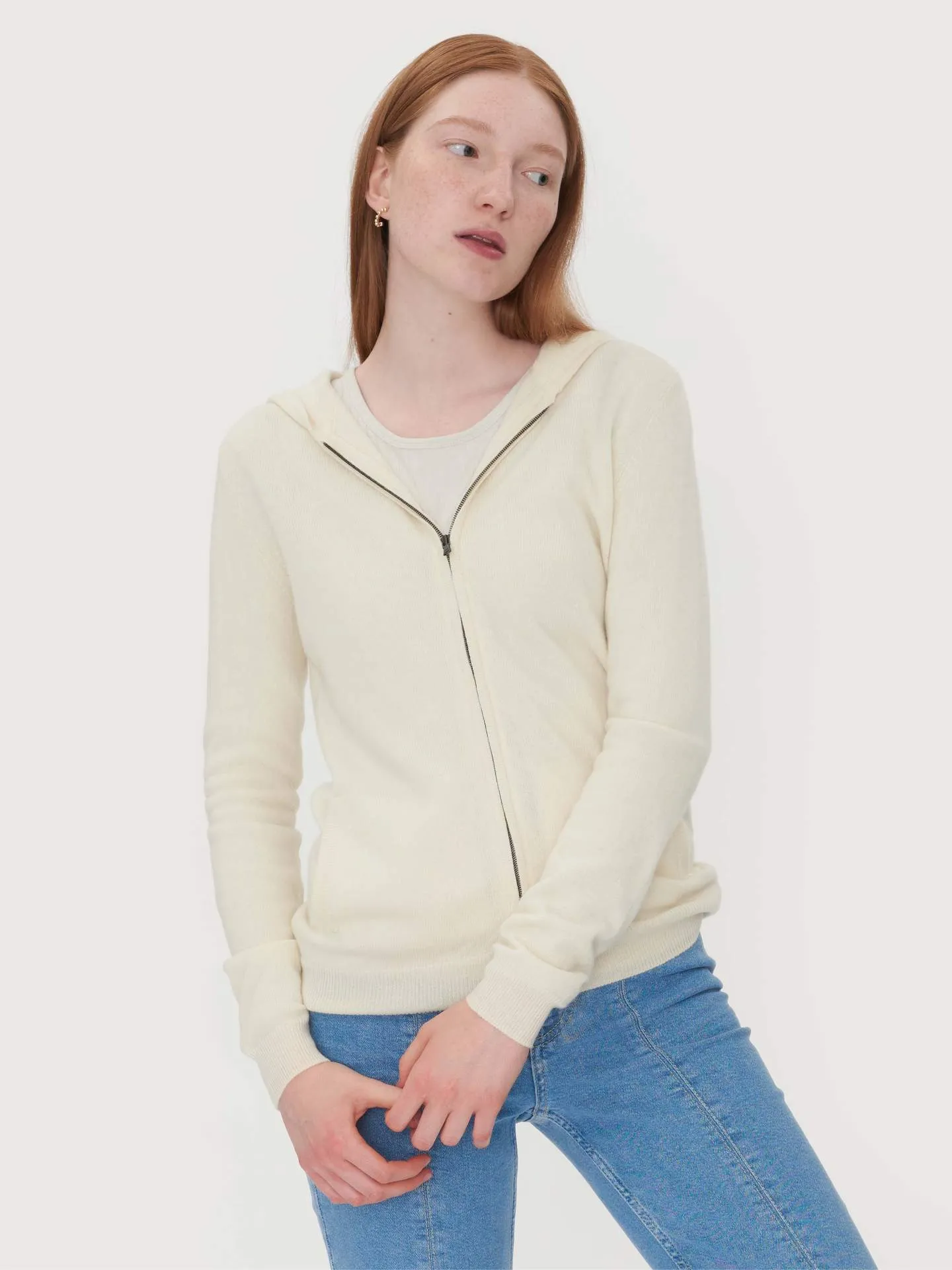 Full-Zip Cashmere Hoodie