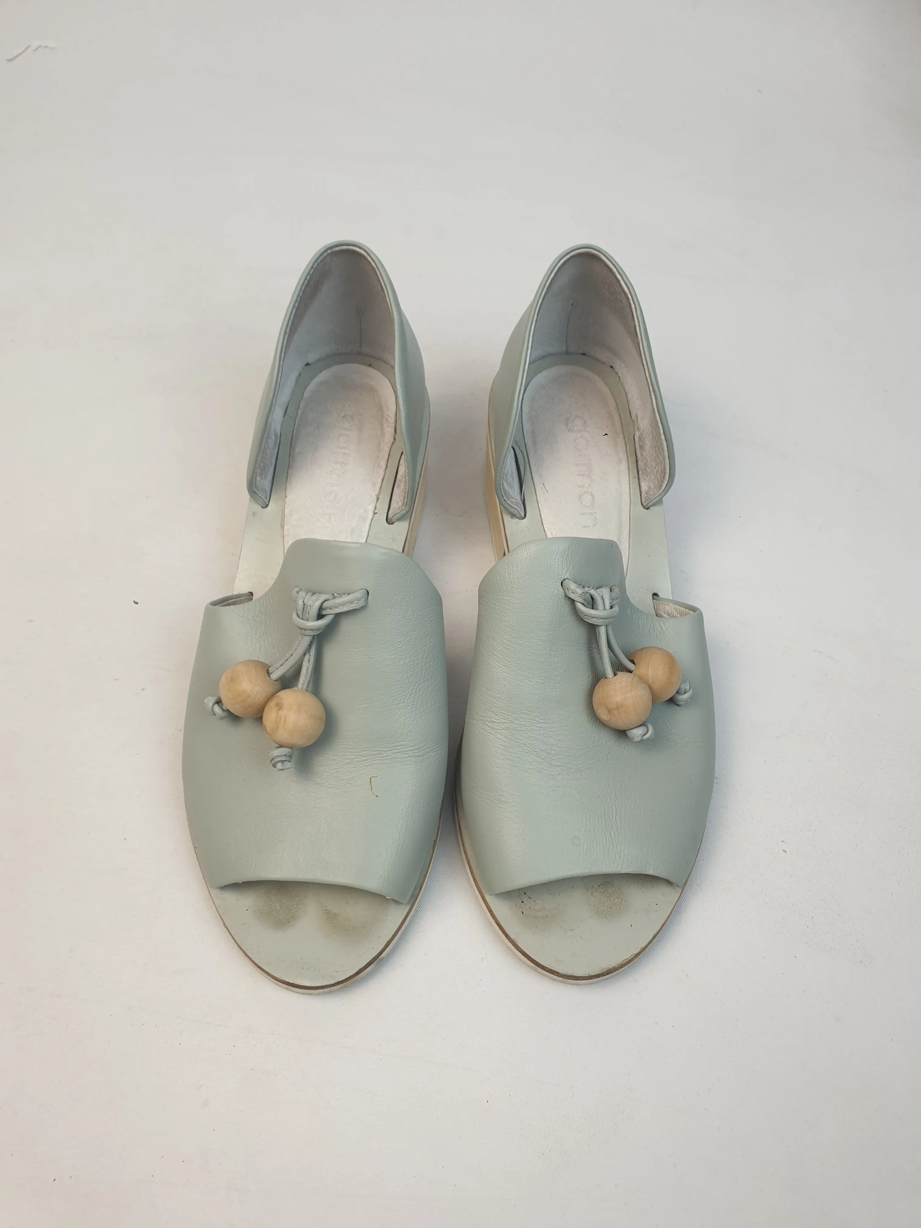 Gorman pale blue leather slide on shoes size 35