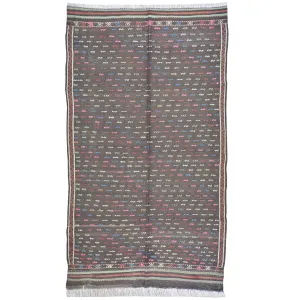 Hand-Woven Tribal Turkish Flatweave Handmade Wool Kilim Rug (Size 4.7 X 7.8) Brral-4152