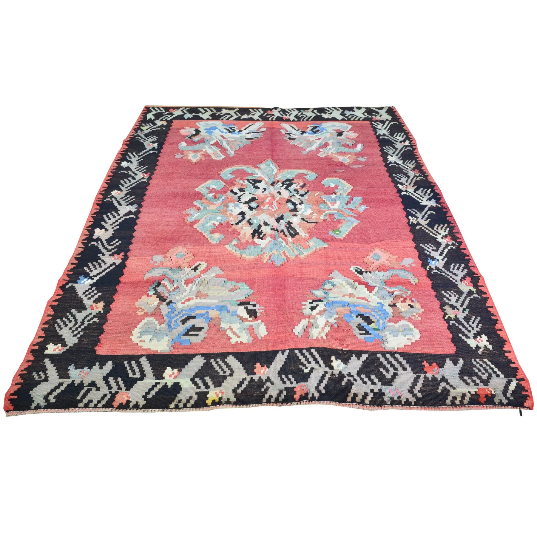 Hand-Woven Turkish Besarabian Kilim Flatweave Handmade Wool Rug (Size 4.11 X 7.0) Brrsf-1383