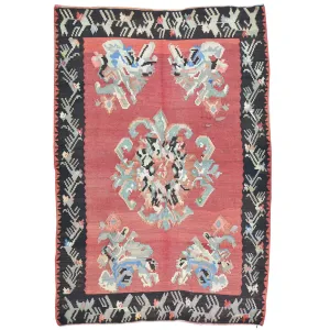 Hand-Woven Turkish Besarabian Kilim Flatweave Handmade Wool Rug (Size 4.11 X 7.0) Brrsf-1383