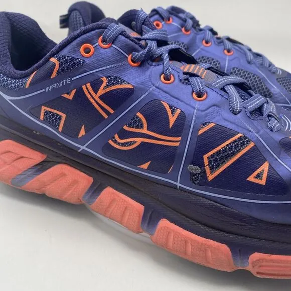 Hoka One One Infinite Shoes Women Size 10 Blue Coral Running Sneakers 3723