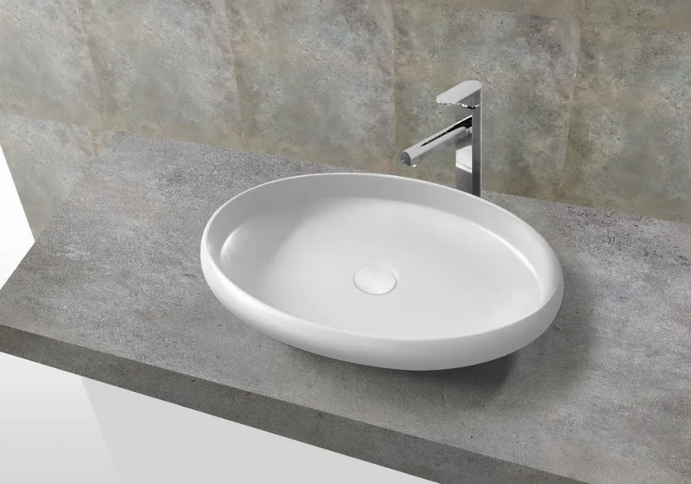 Hugi Oval Shaped Stone Basin - 600mm - B1155