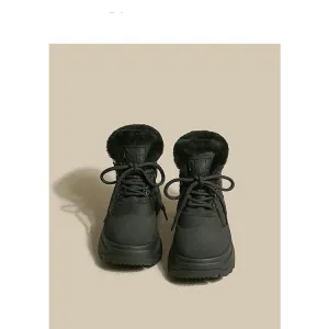 INSTOCK - [Amanno] Leather and fur Martin boots