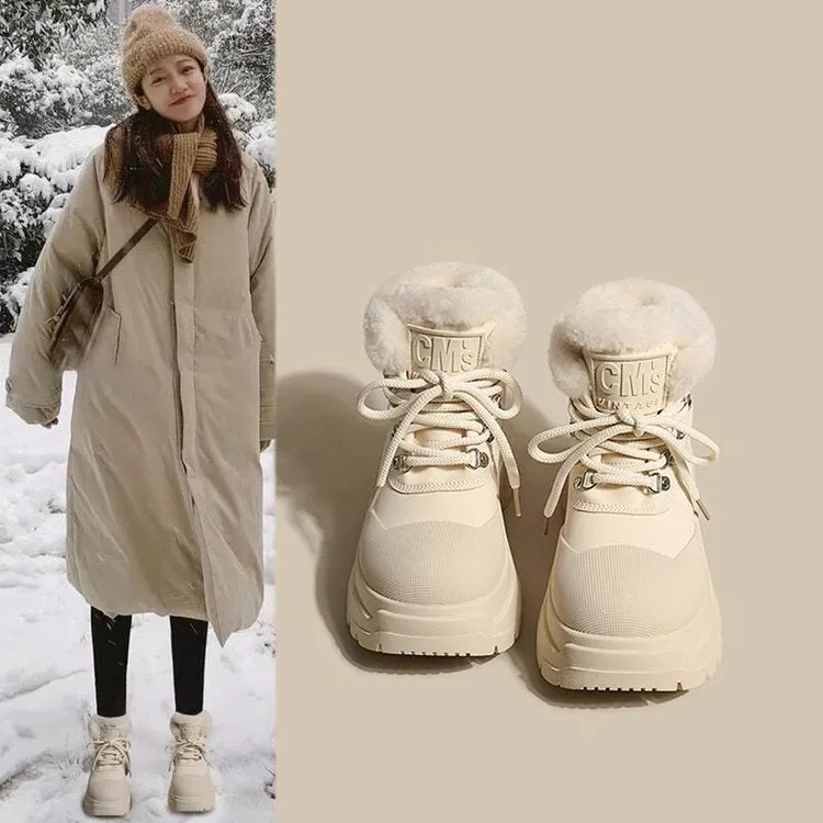 INSTOCK - [Amanno] Leather and fur Martin boots