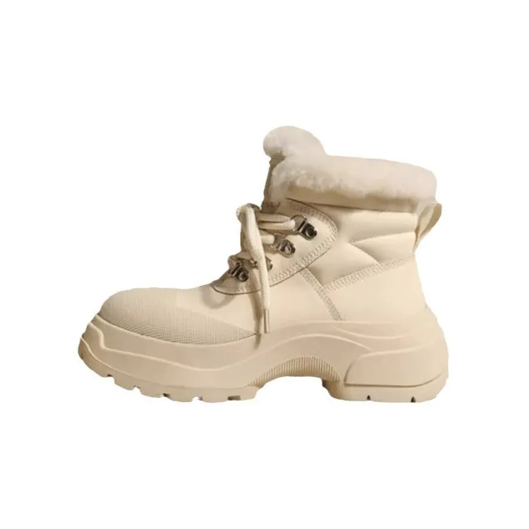 INSTOCK - [Amanno] Leather and fur Martin boots