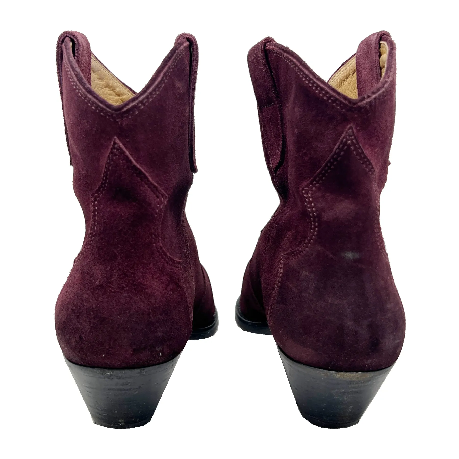 Isabel Marant Boots Dewina Dark Red Suede Ankle Boots Size EU 37
