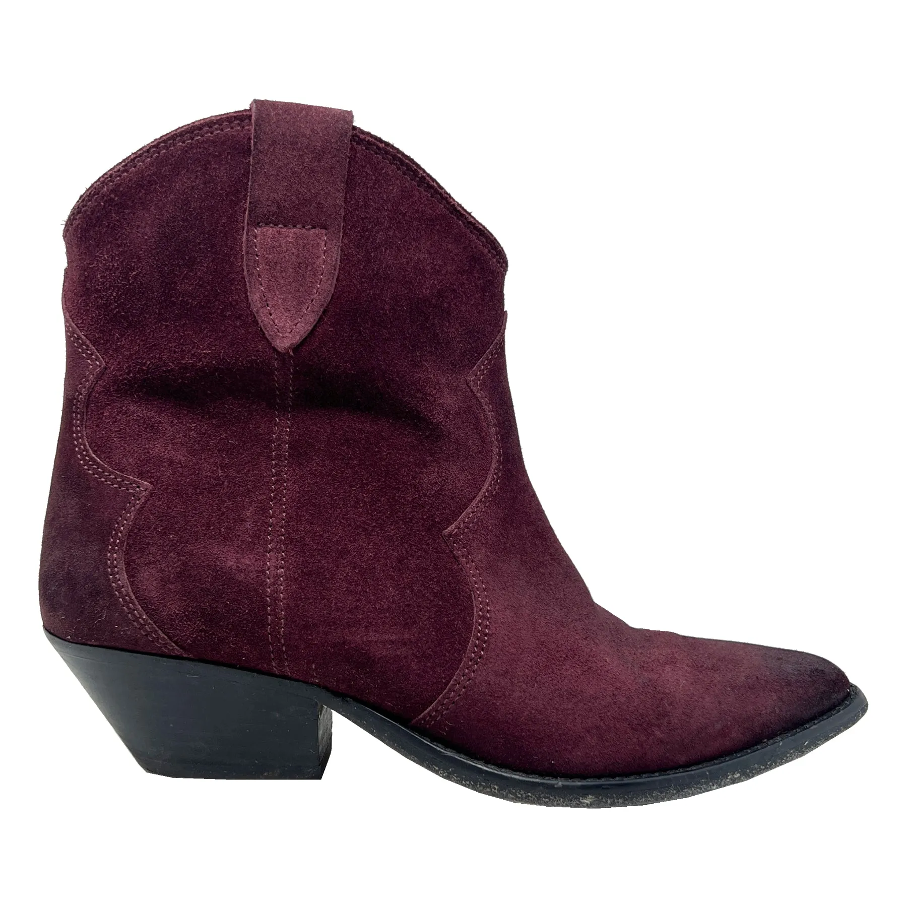 Isabel Marant Boots Dewina Dark Red Suede Ankle Boots Size EU 37