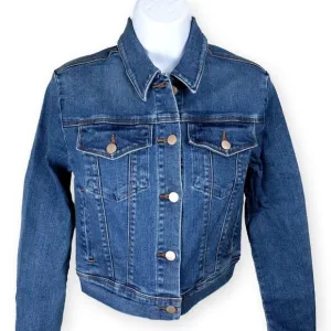 J Brand Harlow Shrunken Blue Denim Jacket XS NWOT