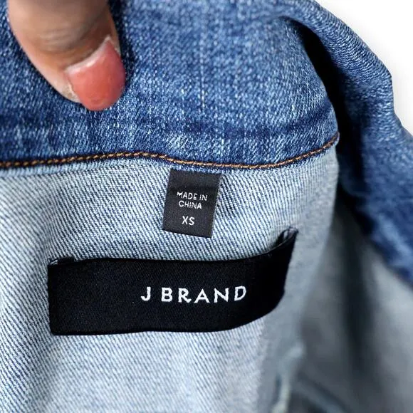 J Brand Harlow Shrunken Blue Denim Jacket XS NWOT