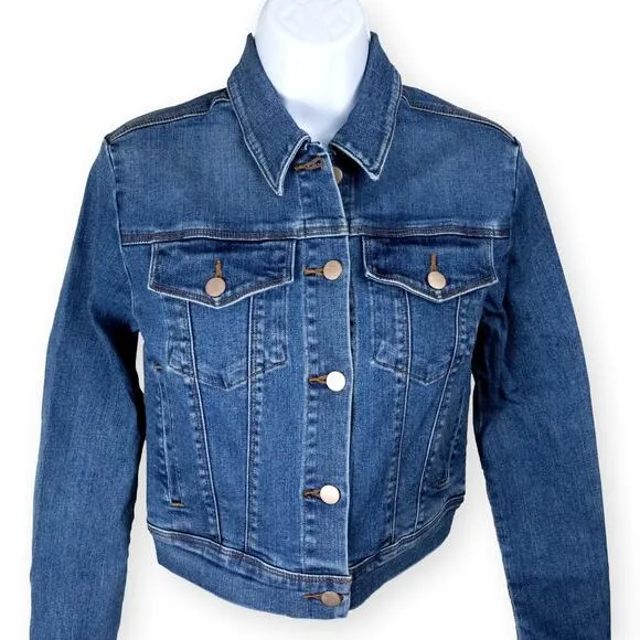 J Brand Harlow Shrunken Blue Denim Jacket XS NWOT