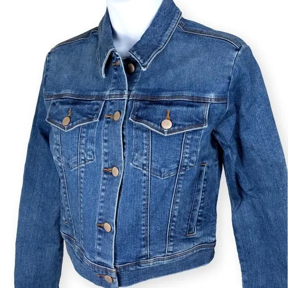 J Brand Harlow Shrunken Blue Denim Jacket XS NWOT