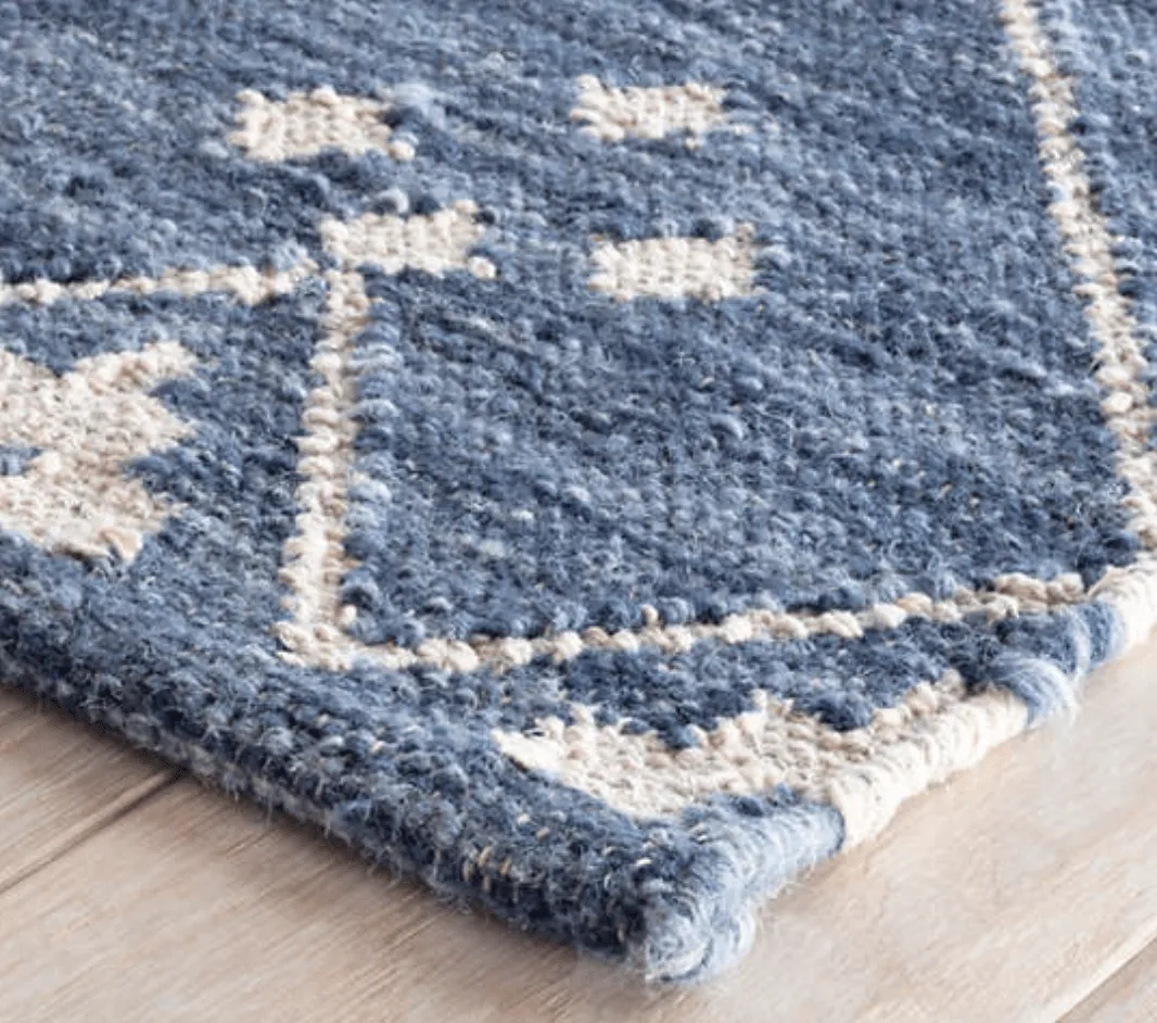 Kota Indigo Blue Woven Wool Rug