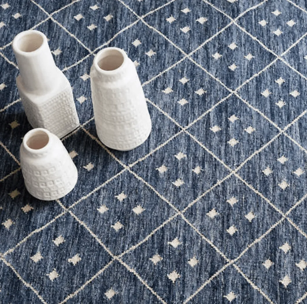 Kota Indigo Blue Woven Wool Rug