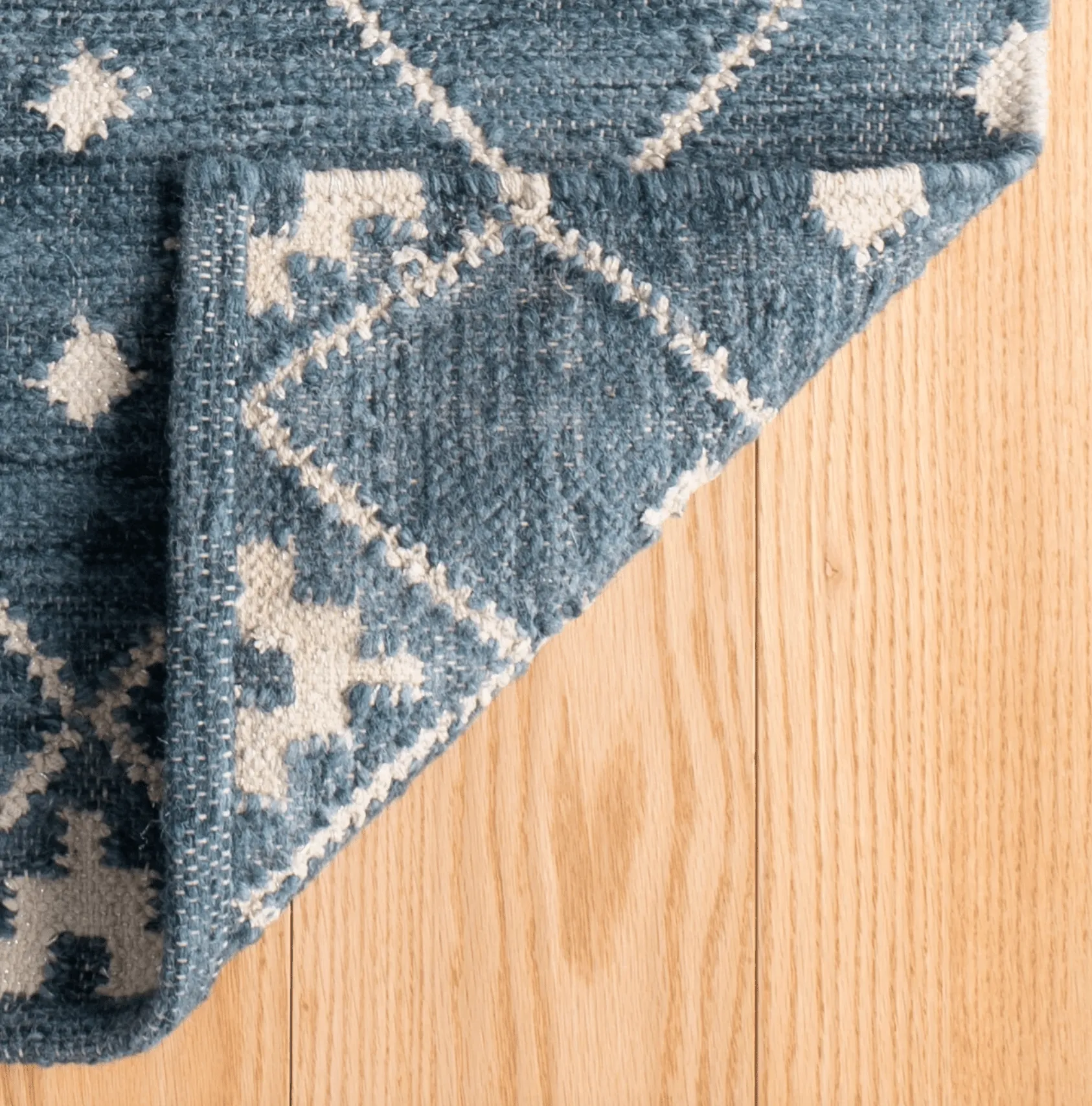 Kota Indigo Blue Woven Wool Rug