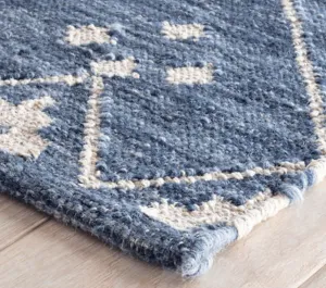 Kota Indigo Blue Woven Wool Rug