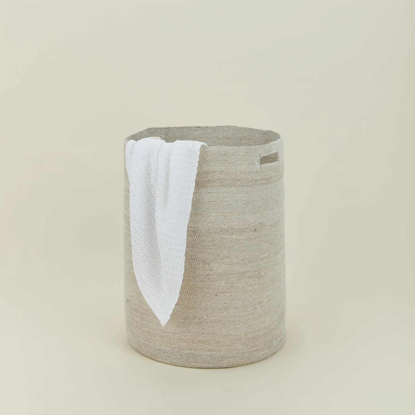 Large Woven Hamper - White