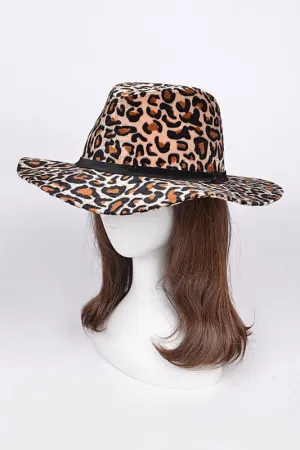 LEOPARD PRINT FEDORA HAT
