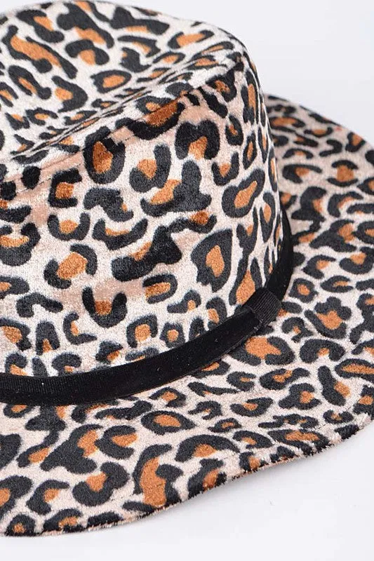 LEOPARD PRINT FEDORA HAT