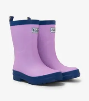 Lilac and Navy Matte Rainboots
