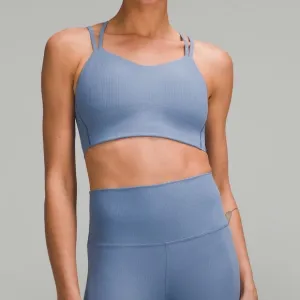 Lululemon Like A Cloud Ribbed Bra *longline size 4 with D/DD cup in blue
