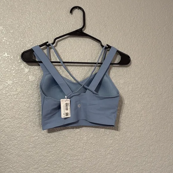 Lululemon Like A Cloud Ribbed Bra *longline size 4 with D/DD cup in blue