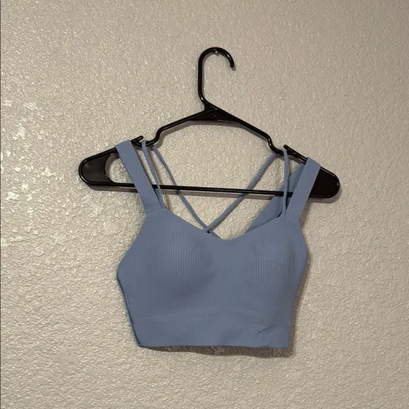 Lululemon Like A Cloud Ribbed Bra *longline size 4 with D/DD cup in blue