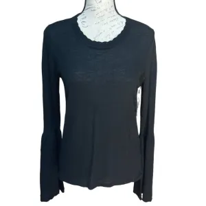 Max Studio Extrafine Merino wool sweater bell sleeves Black Sz M
