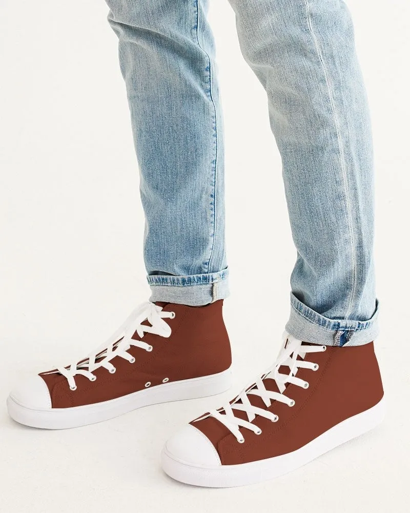 Medium Dark Midtone Red High-Top Canvas Sneakers | Men's | C0M80Y80K60