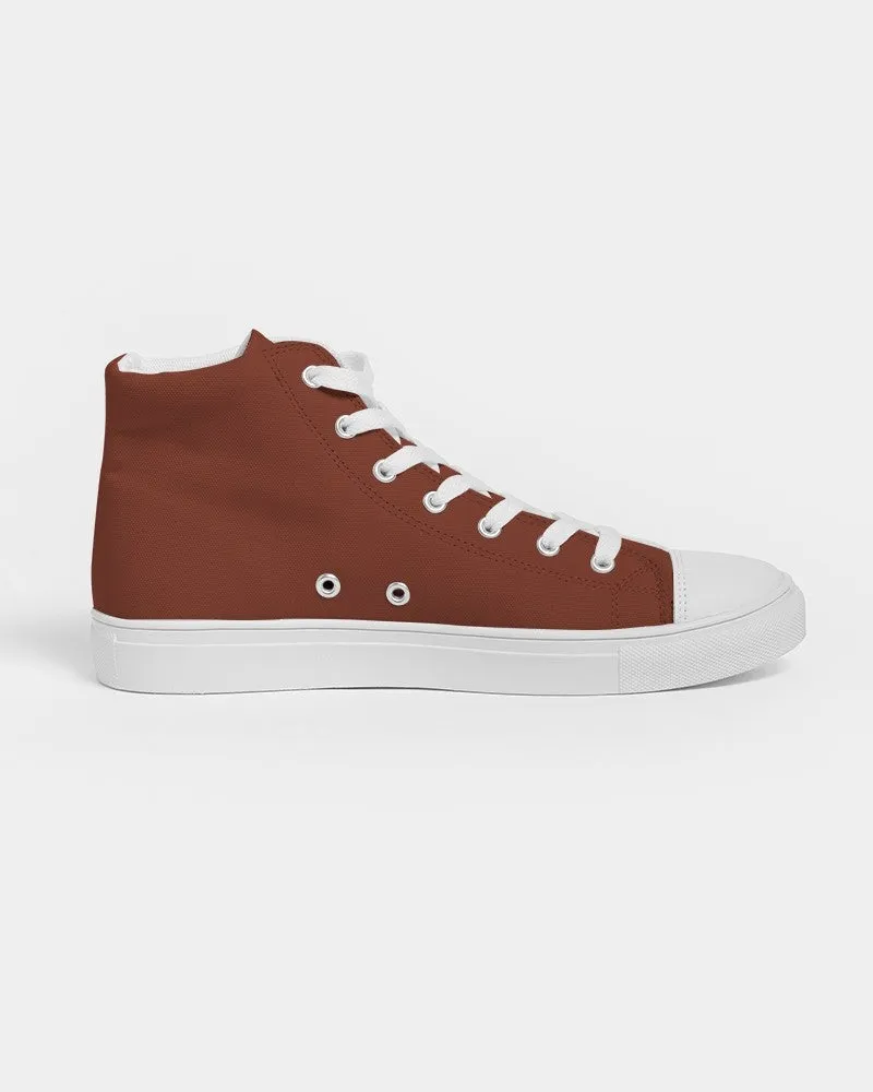 Medium Dark Midtone Red High-Top Canvas Sneakers | Men's | C0M80Y80K60