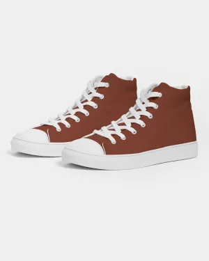 Medium Dark Midtone Red High-Top Canvas Sneakers | Men's | C0M80Y80K60