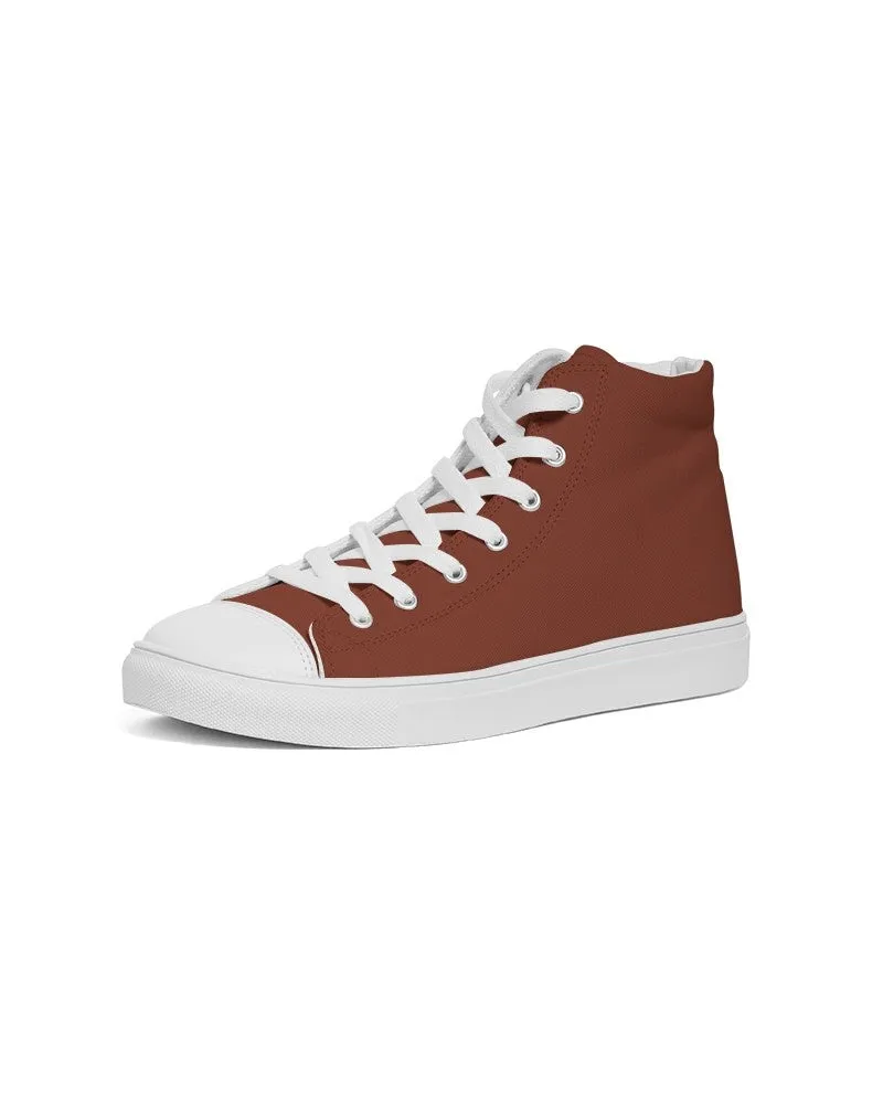 Medium Dark Midtone Red High-Top Canvas Sneakers | Men's | C0M80Y80K60
