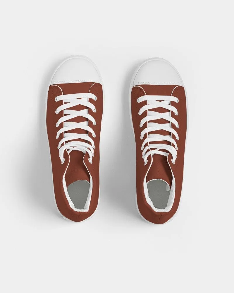 Medium Dark Midtone Red High-Top Canvas Sneakers | Men's | C0M80Y80K60