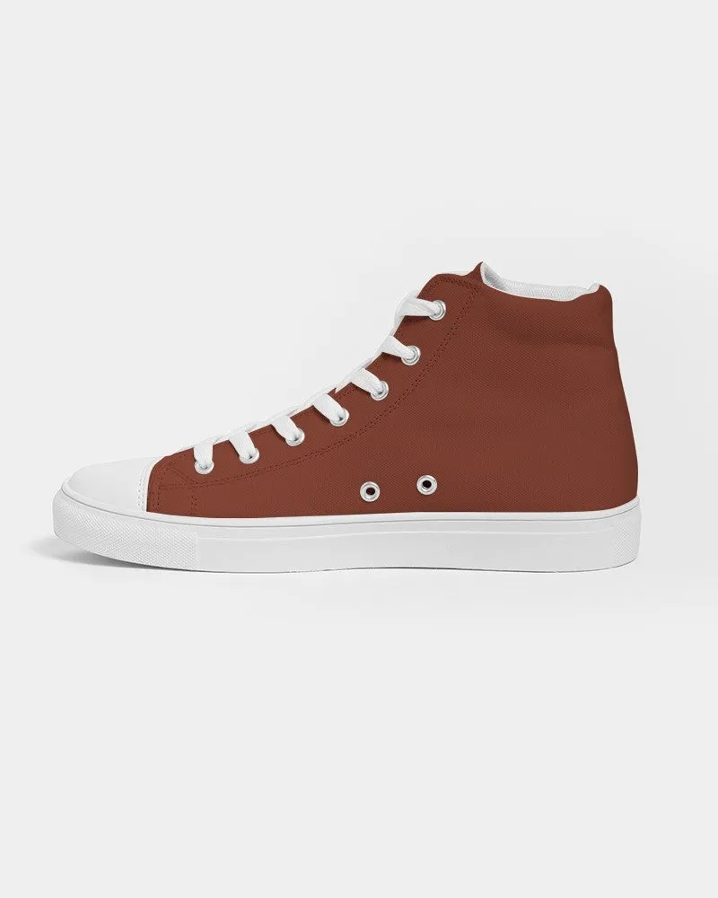 Medium Dark Midtone Red High-Top Canvas Sneakers | Women's | C0M80Y80K60