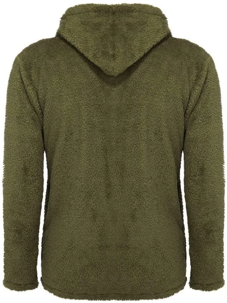 Men Warm Plush Fleece Cardigan Coat