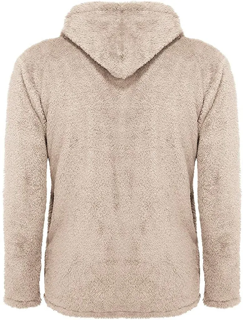 Men Warm Plush Fleece Cardigan Coat