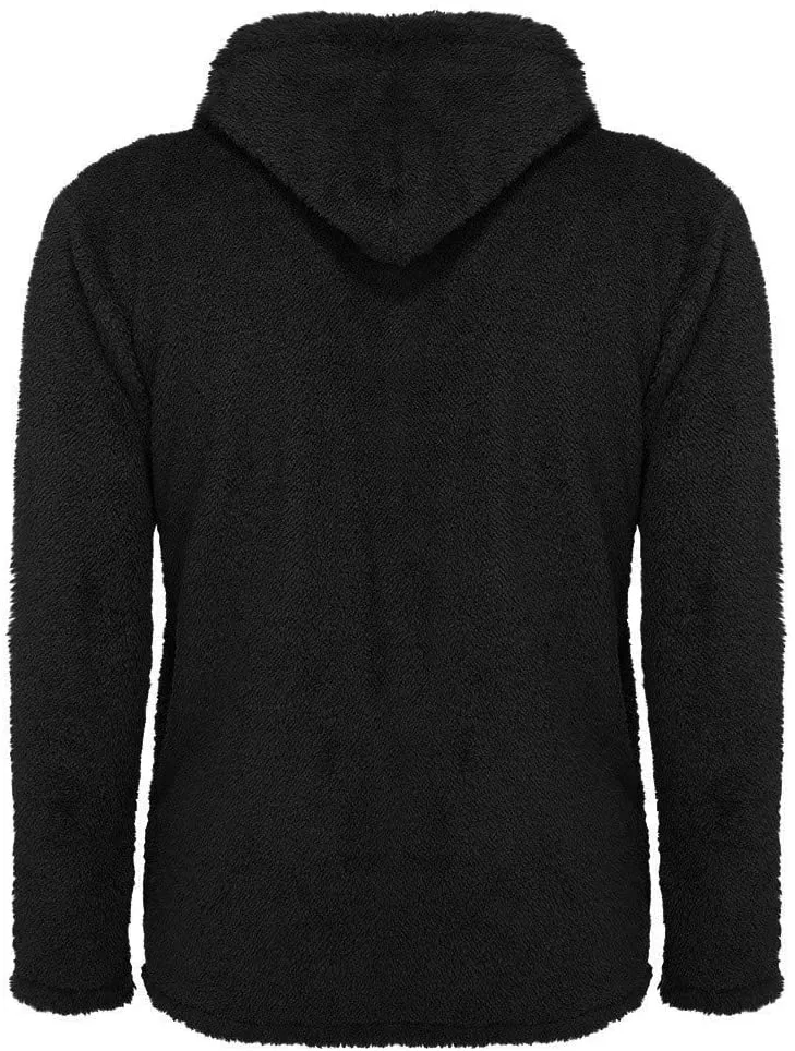 Men Warm Plush Fleece Cardigan Coat