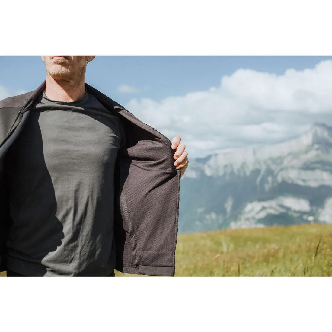 Men’s Hiking Thin Fleece Jacket - mh500 Light