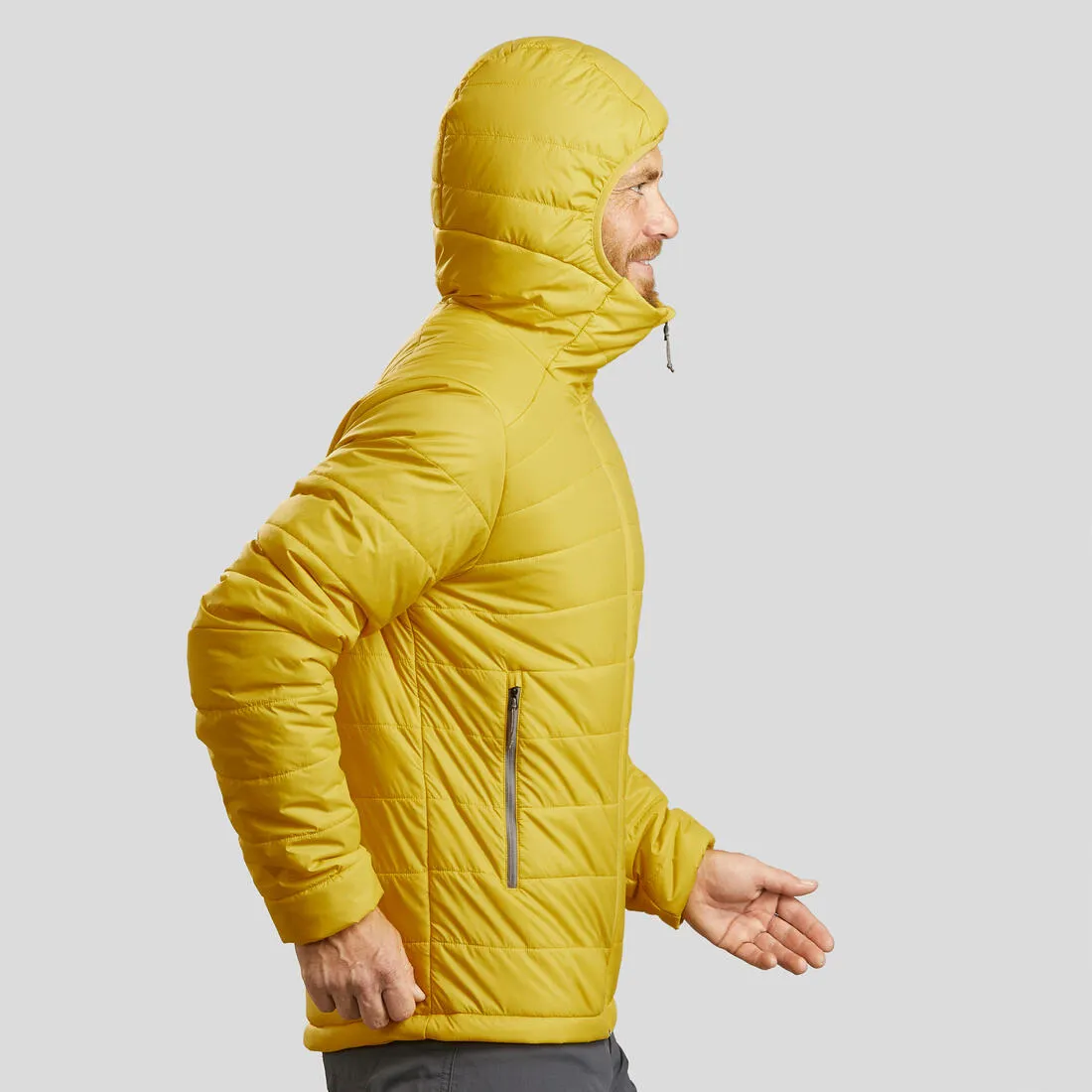 Men's Synthetic Mountain Trekking Hooded Padded Jacket - MT100 - 5°C