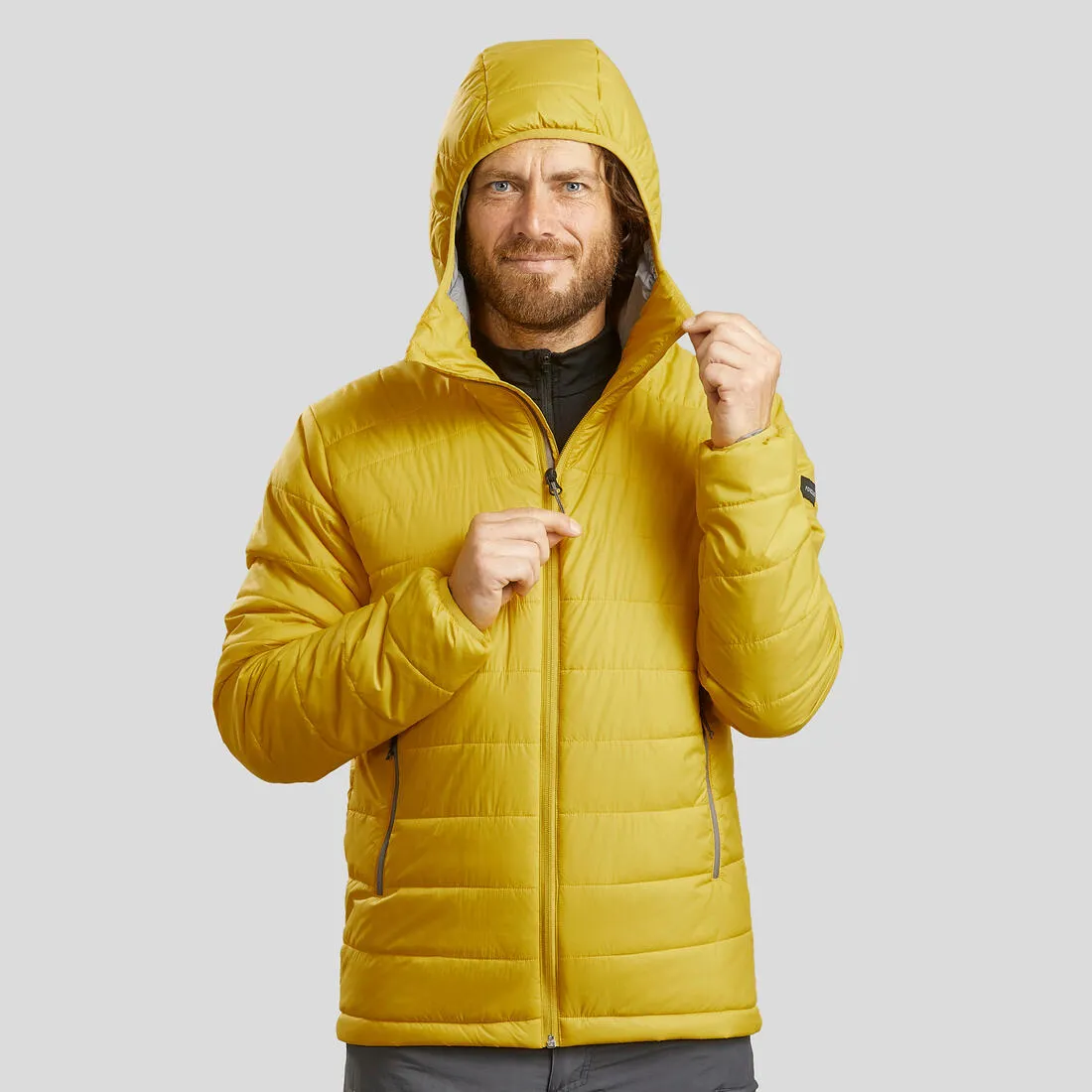 Men's Synthetic Mountain Trekking Hooded Padded Jacket - MT100 - 5°C