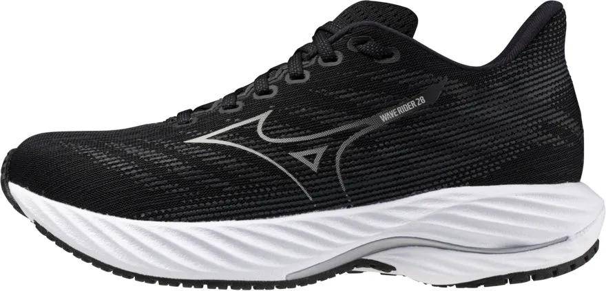 Mizuno Wave Rider 28 WIDE FIT (D) Womens Running Shoes - Black